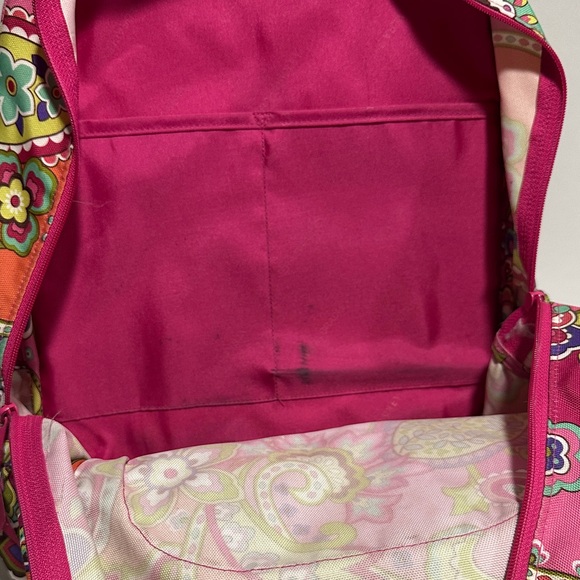 HTF Vera Bradley Lighten Up Paisley Large Backpack in Pink Swirls - Picture 4 of 6